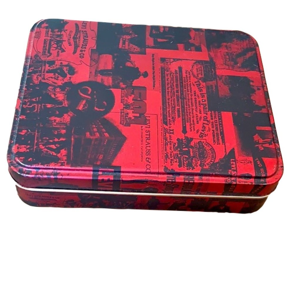 LEVI’S red and black metal box